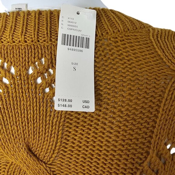 Anthropologie Pilcro Cable Knit Twofer Sweater, Layered, Cotton, Size Small, NWT - Picture 3 of 10